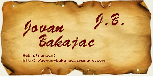 Jovan Bakajac vizit kartica